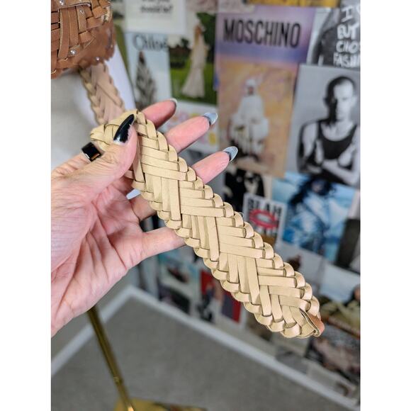 Brown Studded Braided Belt - Picture 2 of 4